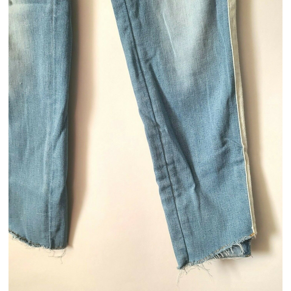 Hollister California Womens Jeans Light Wash Size 25 Raw Hem Skinny Side Stripe - Picture 4 of 6